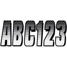 Hardline Products Series 300 Factory Matched 3-Inch Boat & PWC Registration Number Kit, White/Black