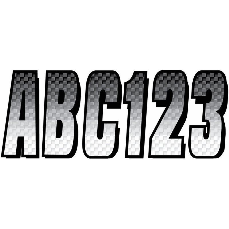 Hardline Products Series 300 Factory Matched 3-Inch Boat & PWC Registration Number Kit, White/Black