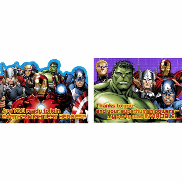 Avengers 'Assemble' Invitations & Thank You Cards w/ Envelopes (8ct each)