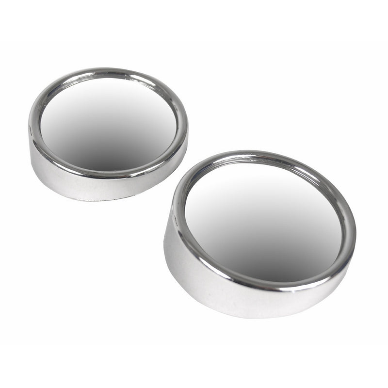 Custom Accessories 71172 Chrome 2" Round Adjustable Blind Spot, (Pack of 2)
