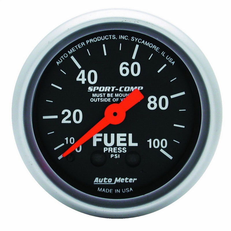 Auto Meter 3312 Sport-Comp Mechanical Fuel Pressure Gauge