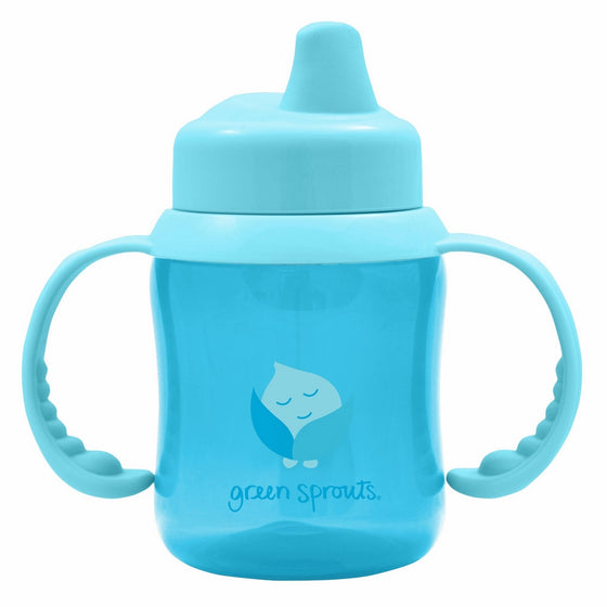 green sprouts Non-Spill Sippy Cup, Aqua, 6 Ounce