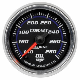 Auto Meter 6156 Cobalt 2-1/16" 140-280 F Full Sweep Electric Oil Temperature Gauge