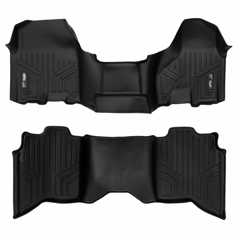 SMARTLINER Floor Mats 2 Row Liner Set Black for 2012-2018 Dodge Ram 1500/2500/3500 Crew Cab (4 Full Size Doors)