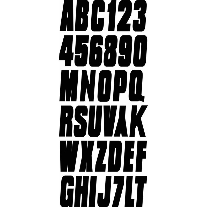 Hardline Products Series 350 Factory Matched 3-Inch Boat & PWC Registration Number Kit, Solid Black