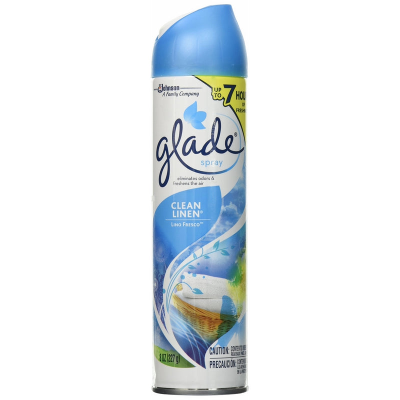 Glade Aerosol Spray Air Freshener, Clean Linen, 8 Ounces, 3 Pack