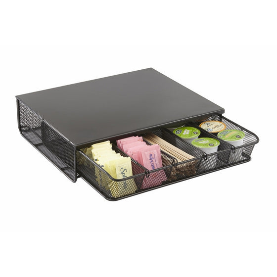 Safco Products 3274BL Onyx Mesh Hospitality Organizer, 1 Drawer, Black