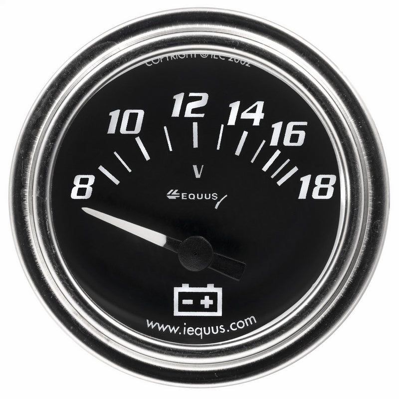 Equus 7268 2" Voltmeter, Chrome with Black Dial