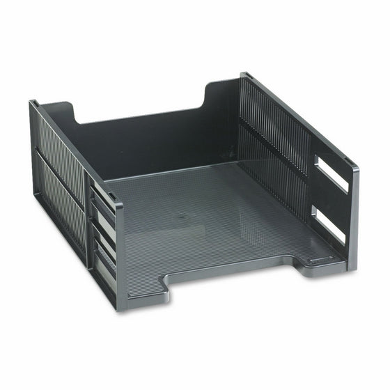 Eldon 17671 High-capacity front load stackable tray, letter size, black