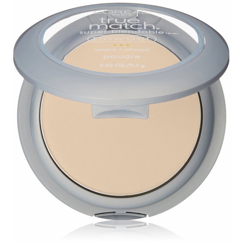 L'Oréal Paris Makeup True Match Super-Blendable Powder, micro-fine powder matches skintone and texture, blots shine, natural finish, buildable coverage, oil-free, non-cakey, Nude Beige, 0.33 oz.