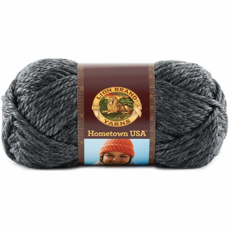 Lion Brand Yarn 135-150 Hometown USA Yarn, Chicago Charcoal