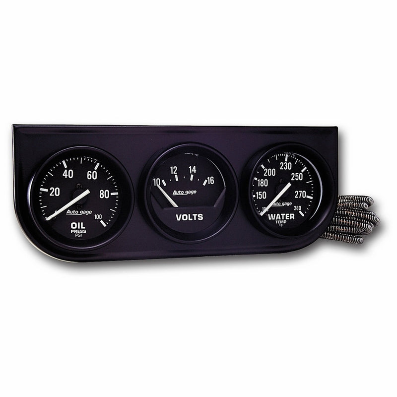 Auto Meter 2397 Autogage Black Console Oil/Volt/Water Gauge