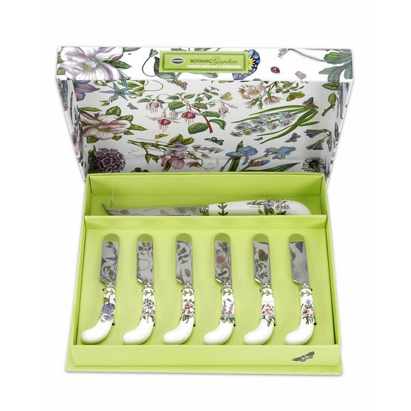 Portmeirion Botanic Garden Cheese Knife and 6 Spreader's