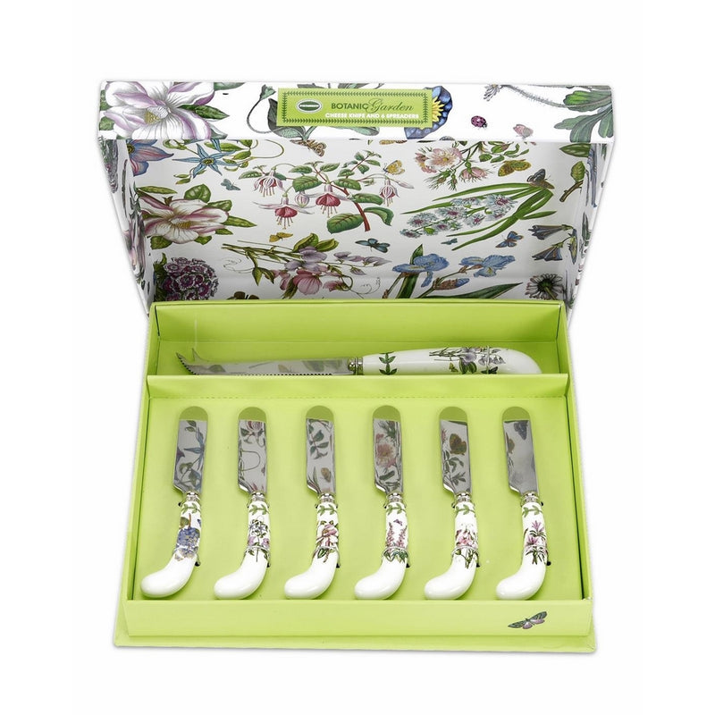 Portmeirion Botanic Garden Cheese Knife and 6 Spreader's