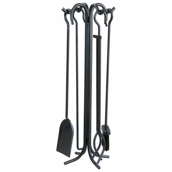 Panacea 15001 Wrought Iron Fireplace Toolset, Black, Pack of 5