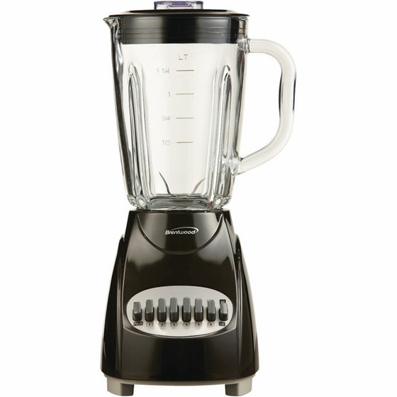 Brentwood JB-920B Appliances 12-Speed Countertop Blender with Glass Jar, Black