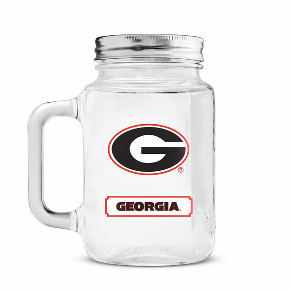 Duck House NCAA Georgia Bulldogs 20oz Glass Mason Jar