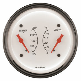 Auto Meter 1330 Arctic White Water/Volt Dual Gauge