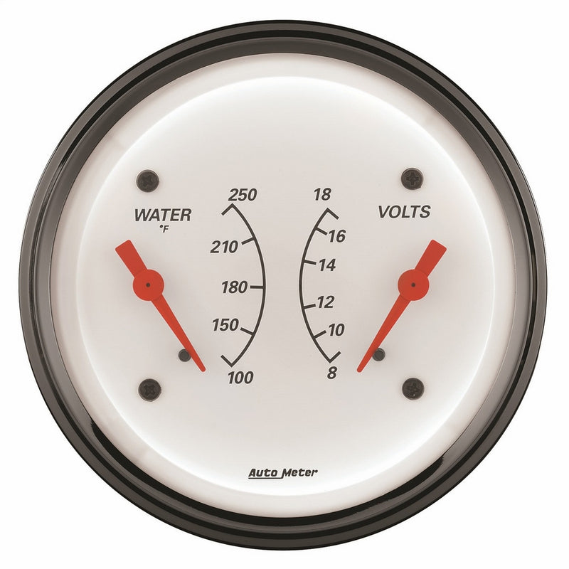 Auto Meter 1330 Arctic White Water/Volt Dual Gauge