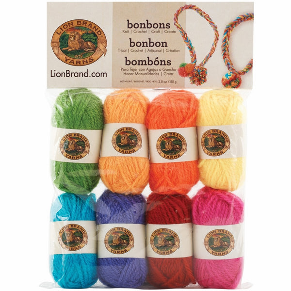 Lion Brand Yarn 601-680 Bonbons Yarn, Crayons