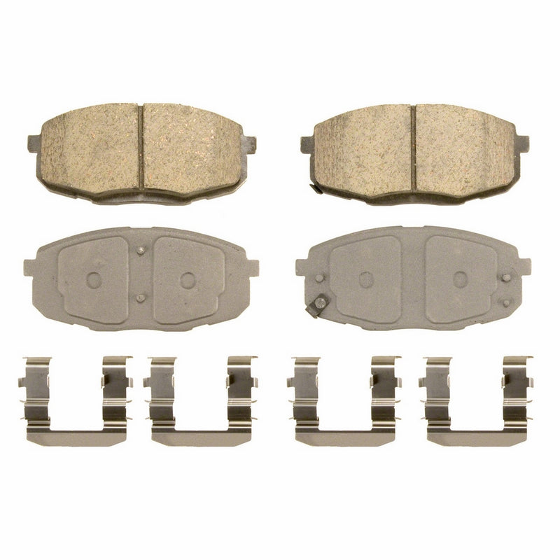 Wagner ThermoQuiet QC1397 Ceramic Disc Pad Set With Installation Hardware, Front