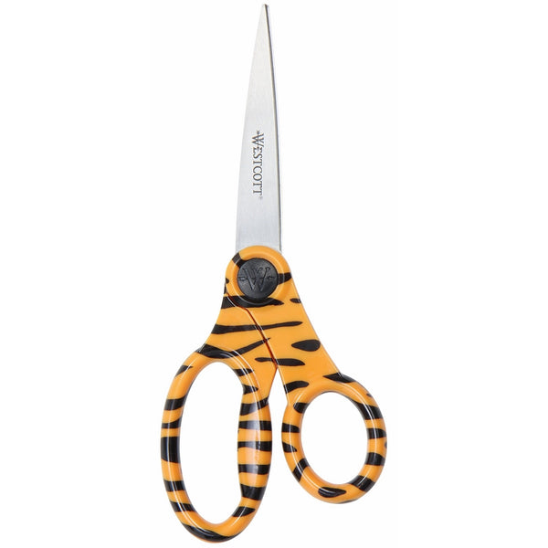 Westcott 8-Inch Trendsetter Animal Print Scissors, Tiger
