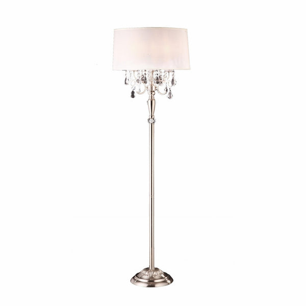 OK Lighting OK-5109F OK-5109f Crystal Silver Floor Lamp, 17" x 17" x 62"