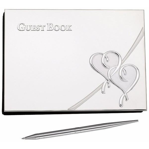 Lenox True Love Guestbook With Pen Silverplate