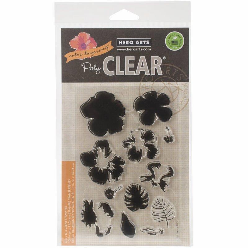 Hero Arts 458947 Clear Stamps 4"X6", Color Layering Hibiscus