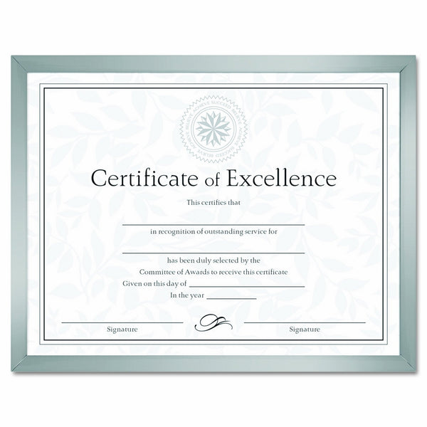 DAX N17002N Value U-Channel Document Frame with Certificates, 8-1/2 x 11 Inches, Silver