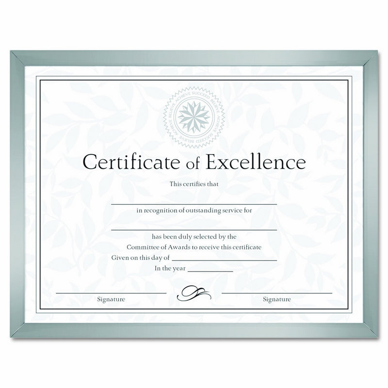 DAX N17002N Value U-Channel Document Frame with Certificates, 8-1/2 x 11 Inches, Silver