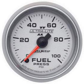 Auto Meter 4963 Ultra-Lite II 2-1/16" 0-100 PSI Full Sweep Electric Fuel Pressure Gauge
