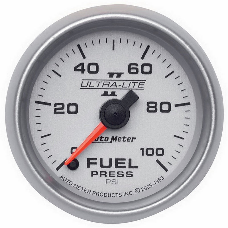 Auto Meter 4963 Ultra-Lite II 2-1/16" 0-100 PSI Full Sweep Electric Fuel Pressure Gauge