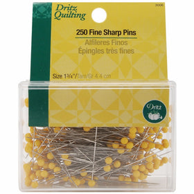Dritz Quilting 3006 Fine Sharp Pins, 1-3/4-Inch Steel, 250 Count