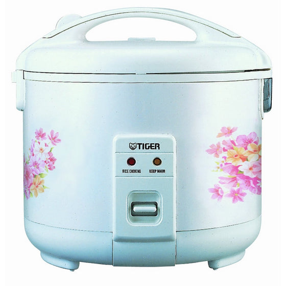 Tiger JNP-1500-FL 8-Cup (Uncooked) Rice Cooker and Warmer, Floral White