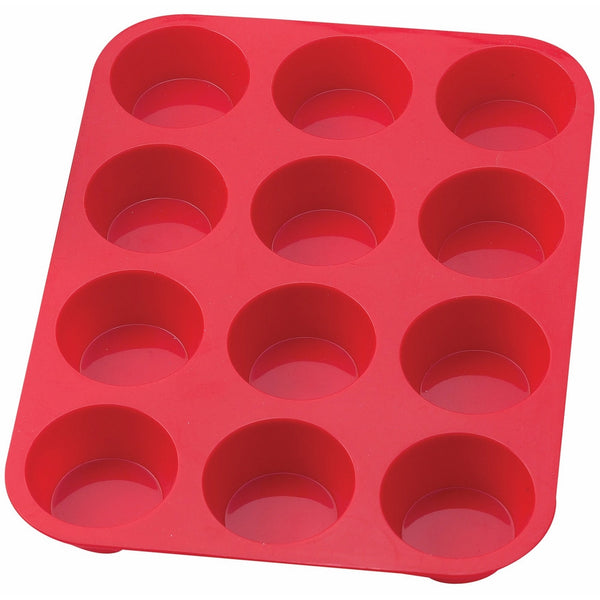 Mrs. Anderson's Baking 43630 12-Cup Muffin Pan, Non-Stick European-Grade Silicone