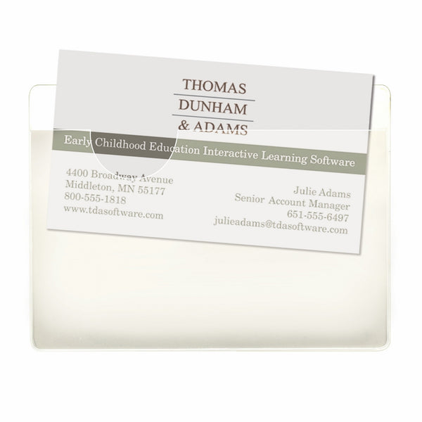 Smead Self-Adhesive Poly Pockets, Business Card Size (4-1/16"W x 3" H), Clear, 100 per Box (68123)