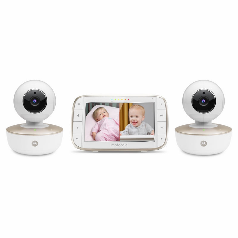 Motorola MBP855CONNECT-2 Portable 5" Video Baby Monitor with Wi-Fi Viewing, 2 Rechargeable Cameras, Remote Pan, Tilt, Zoom, Two-Way Audio, and Room Temperature Display