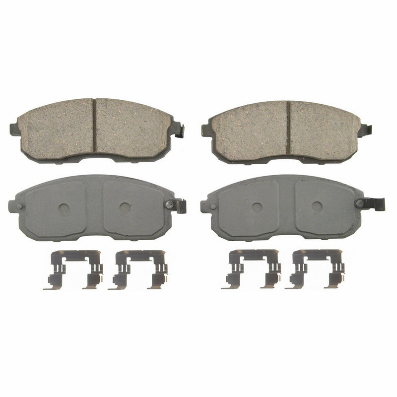 Wagner ThermoQuiet MX477 Semi-Metallic Disc Pad Set With Installation Hardware, Front