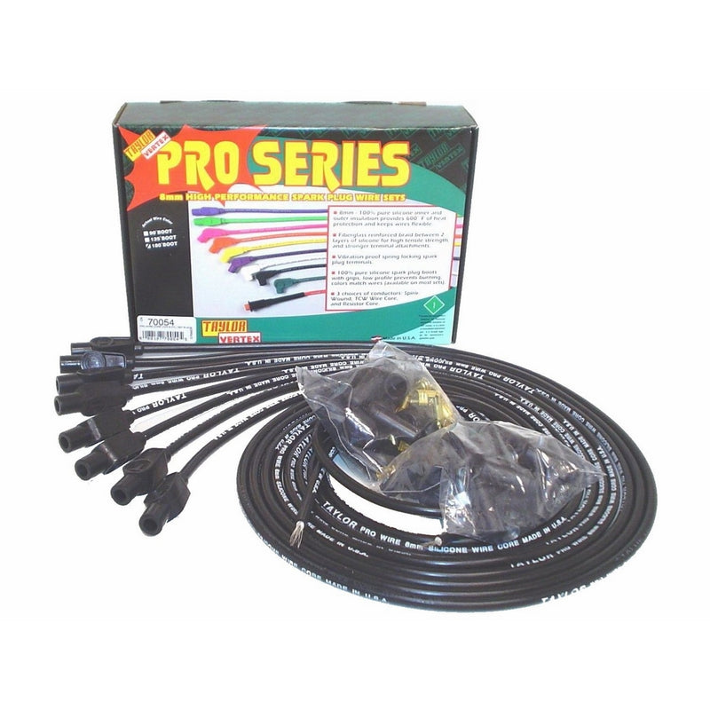Taylor Cable 70054 8mm Pro Wire Black Spark Plug Wire Set
