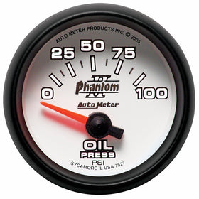 Auto Meter 7527 Phantom II 2-1/16" 0-100 PSI Short Sweep Electric Oil Pressure Gauge
