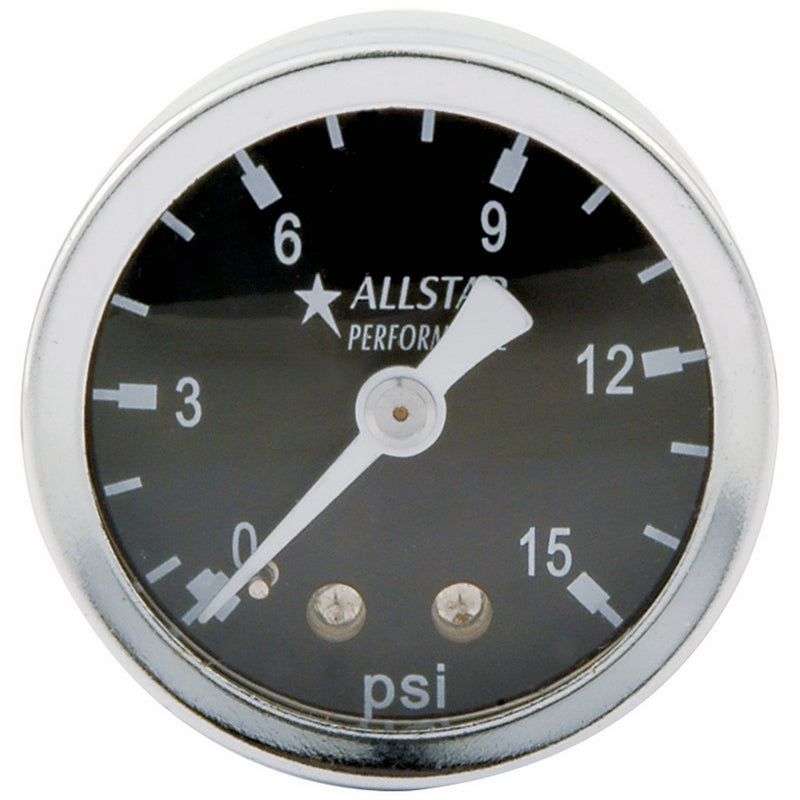 Allstar Performance ALL80200 0-15 PSI 1-1/2" Glycerine Filled Shockproof Pressure Gauge
