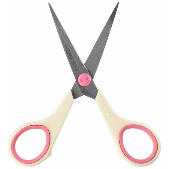 Mundial 1854 Cushion Soft Fine Quilters 5-1/2-Inch Scissors, Pink-Cream Handle