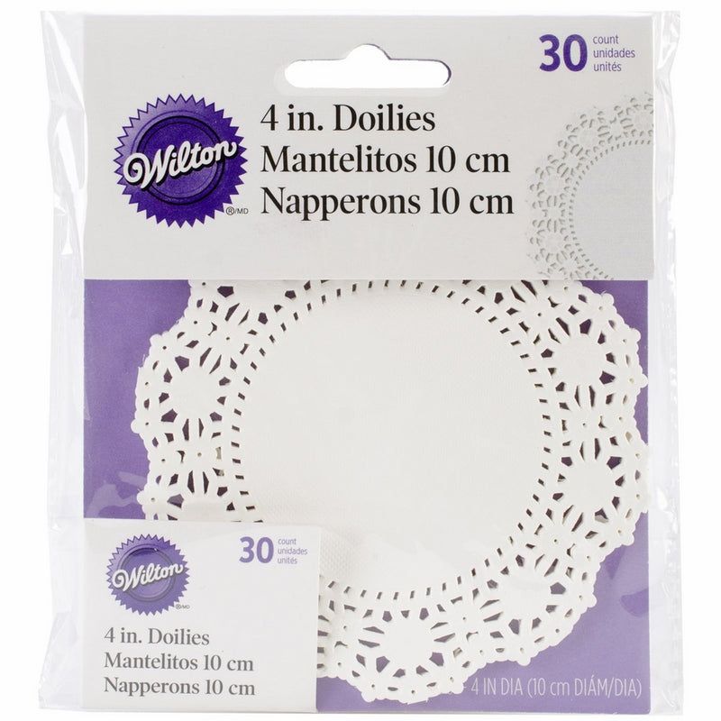 Wilton 2104-90204 30 Count Grease Proof Doilies, 4-Inch, White