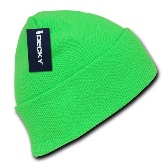 DECKY Neon Acrylic Beanies, Long, Green