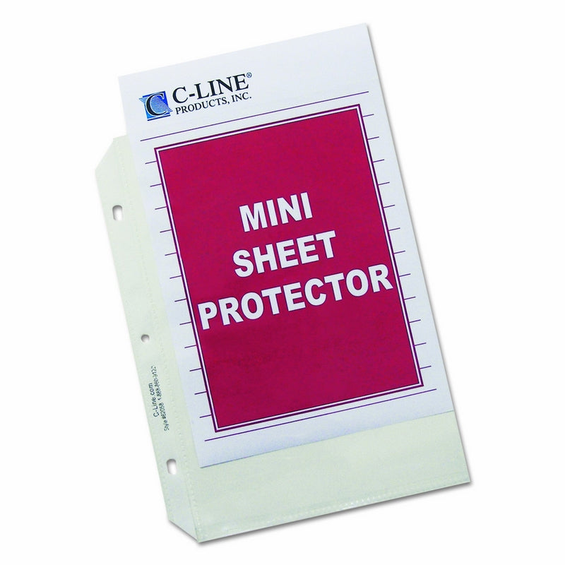 C-Line Top Loading Heavyweight Poly Sheet Protectors, Clear, Mini Size, 8.5 x 5.5 Inches, 50 per Box (62058)