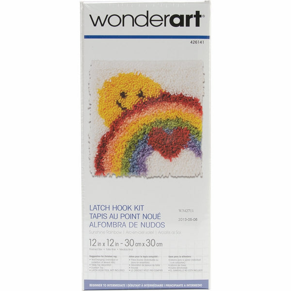 Wonderart Sunshine Rainbow Latch Hook Kit, 12" X 12"