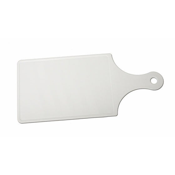 Chef Craft 20965 1-Piece Paddle Shaped Plastic Cutting Board, White, 5 by 12 Inches