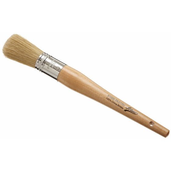 Ateco 61000 Pastry Brush, 1 1/16-Inch Diameter Head with Natural White Boar Bristles, Stainless Steel Ferrule & Wood Handle