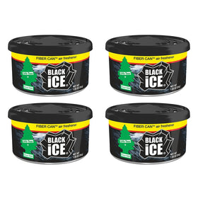 Little Trees Black Ice Fiber Can Air Freshener, 4 Pack